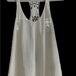 Bebe White and Ivory Intricate Tank
